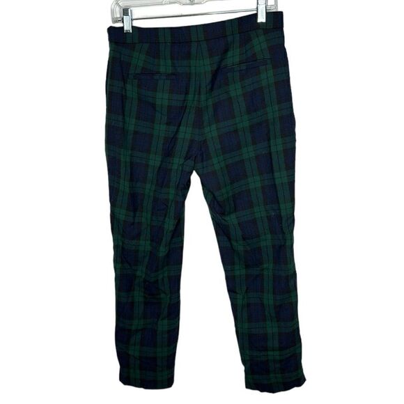 J.Crew Tartan Plaid Green/Navy Wool Blend Lined Pants. Size 6. - Picture 6 of 12